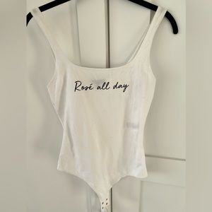 Rose All Day White Bodysuit